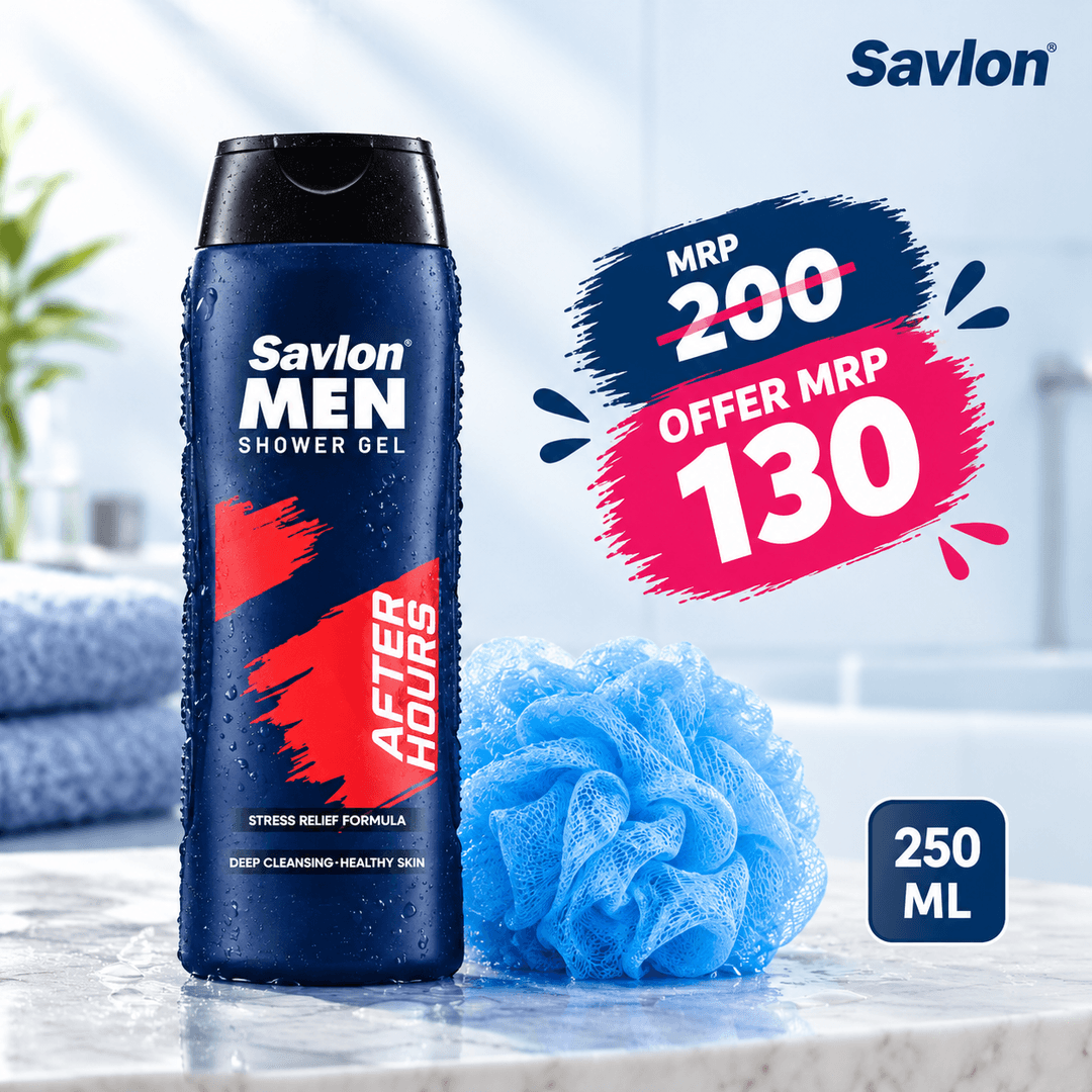 Savlon Men After Hours Shower Gel 250ml (Free Lofah)