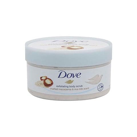Dove Exfoliating Body Scrub Crushed Macadamia & Rice Milk Scent – 225ml