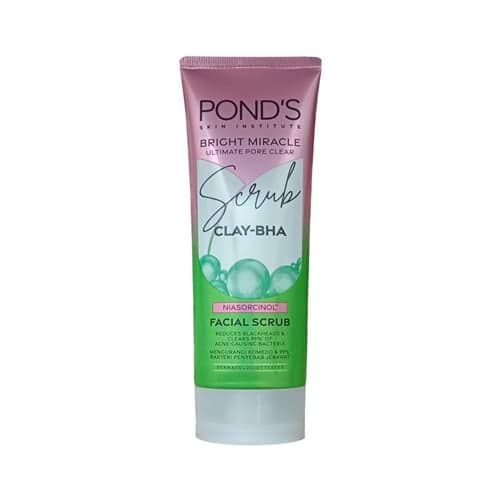 Pond'S Bright Miracle Ultimate Pore Clear Clay-Bha Facial Scrub 100G (100 gm)