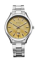 .Titan Palette Of Time Quartz Analog with Date Yellow Dial Stainless Steel Strap Watch For Men 10033SM06