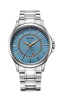 Titan Karishma Quartz Analog with Date Blue Dial Stainless Steel Strap Watch For Men 10038SM01