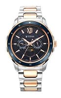 Titan Regalia Premium Blue Dial Stainless Steel Strap Watch for Men 1688KM06
