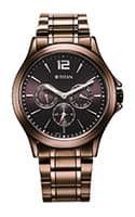 Titan Neo Splash Quartz Multifunction Brown Dial Stainless Steel Strap Watch for Men 1698QM02