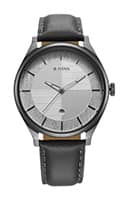Titan Neo Economy Quartz Analog with Date Silver Dial Grey Leather Strap Watch For Men 1802QL01
