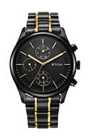 Titan Black and Gold Anthracite Dial Analog Stainless Steel Strap watch for Men 1805KM06