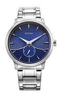 Titan Regalia Opulent Quartz Analog Blue Dial Silver Stainless Steel Strap Watch for Men (1828SM02)
