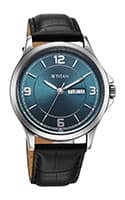 Titan Neo Arabic Analog with Day Date Teal Blue Dial Black Leather Strap Watch for Men 1870SL10