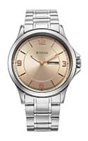 Titan Neo Arabic Analog with Day Date Beige Dial Silver Stainless Steel Strap Watch for Men 1870SM06