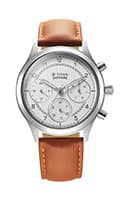 Titan Sapphire Quartz Multifunction White Dial Leather Strap Watch for Men 1874SL05