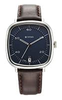 Titan Neo Curve Quartz Analog Anthracite Dial Brown Leather Strap Watch for Men 1885SL03