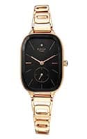 Titan Raga Chic Quartz Analog Black Dial Rose Gold Metal Strap Watch for Women 2687WM01