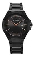 Titan Classique Slim Quartz Analog with Date Black Dial Stainless Steel Strap Watch for Men 90167NM01
