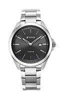 Titan Titanium Quartz Analog Black Dial Stainless Steel Strap Watch for Men 90177TM03