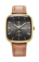 Titan Avant Garde Anthracite Dial Quartz Multifunction Leather Strap watch for Men 90178YL01