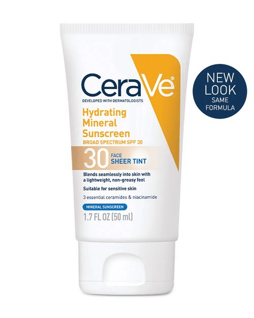 CeraVe Hydrating Mineral Sunscreen SPF 30 Face Sheer Tint – 50ml