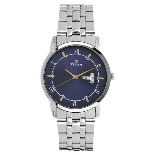 Titan Day and Date Steel Strap watch- NS1774SM01