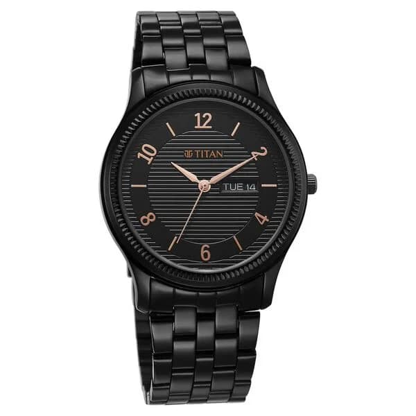 Titan Karishma Black Dial Watch for Men- NS1824NM01