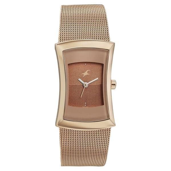 Fastrack 6093WM01 Pulse Quartz Analog Two Toned Dial Stainless Steel Strap Watch for Girls