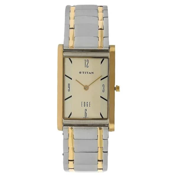 Titan Edge 1043BM01 Slim Stainless Steel Champagne Dial Analog Watch for Men