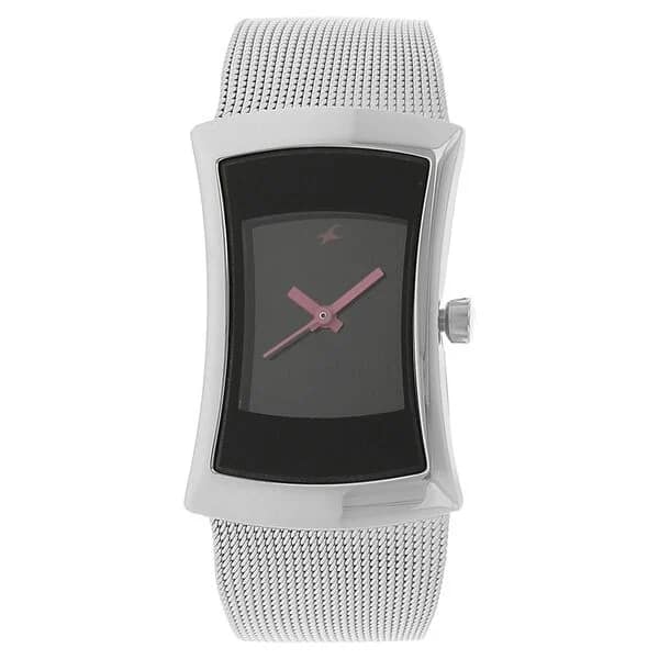 Fastrack NR6093SM01 Quartz Analog Black Dial Metal Strap Watch