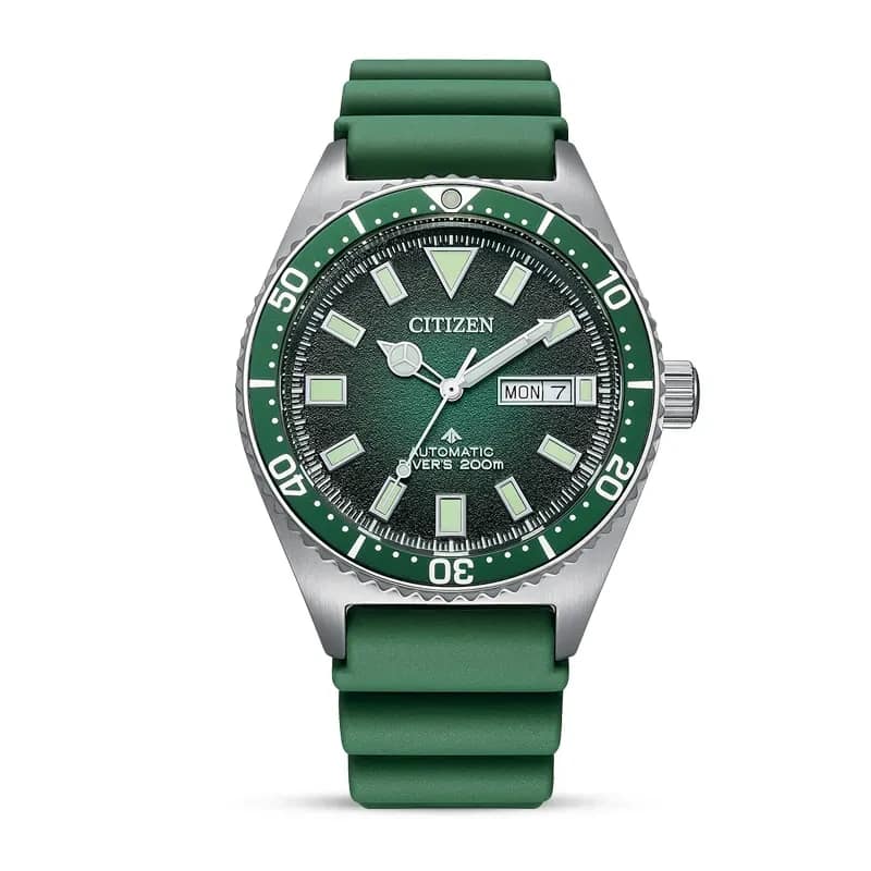 CITIZEN AUTOMATIC GENTS WATCH GREEN DIAL - NY0121-09X