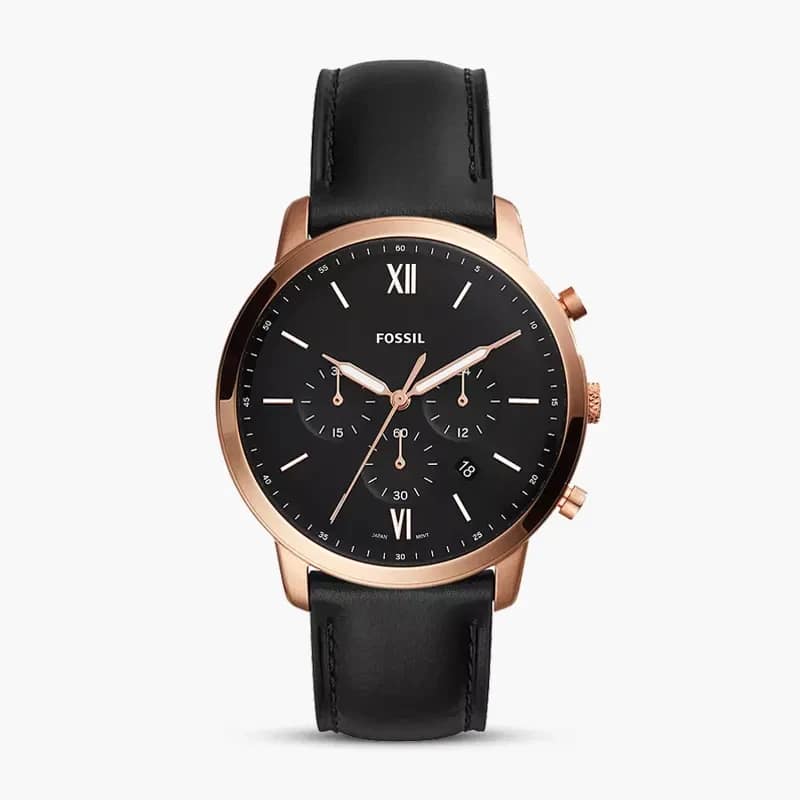 Fossil Neutra Chronograph Black Leather Watch FS5381