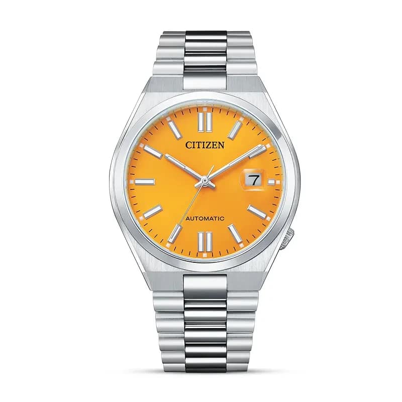 CITIZEN AUTOMATIC GENTS WATCH YELLOW DIAL - NJ0150-81Z