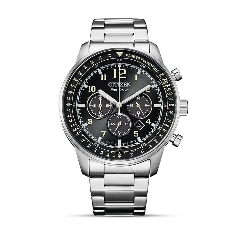 CITIZEN ECO-DRIVE GENTS WATCH BLACK DIAL - CA4500-83E