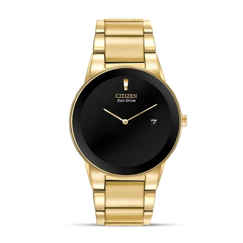 CITIZEN ECO-DRIVE GENTS WATCH BLACK DIAL - AU1062-56E