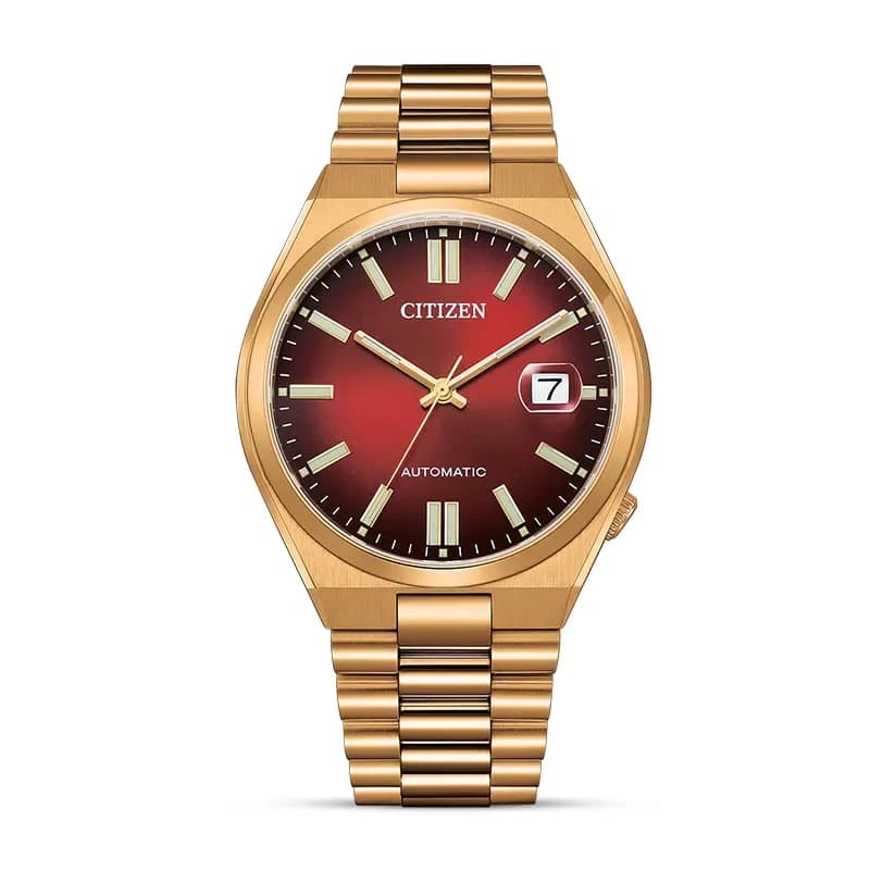 CITIZEN AUTOMATIC GENTS WATCH WINE RED DIAL - NJ0153-82X