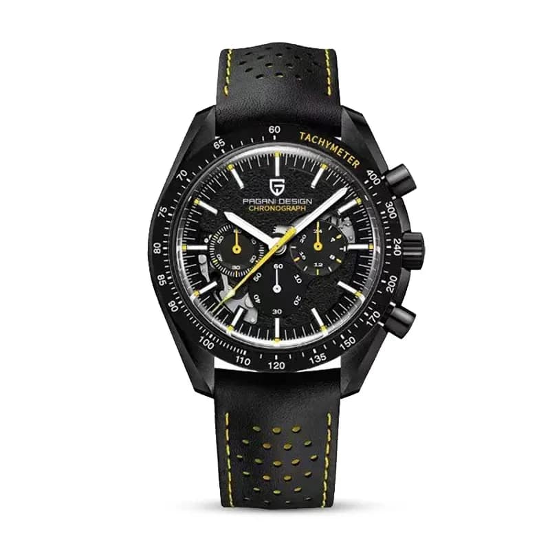 Pagani Design Chronograph Black Dial Leather Men's Watch | PD-1779