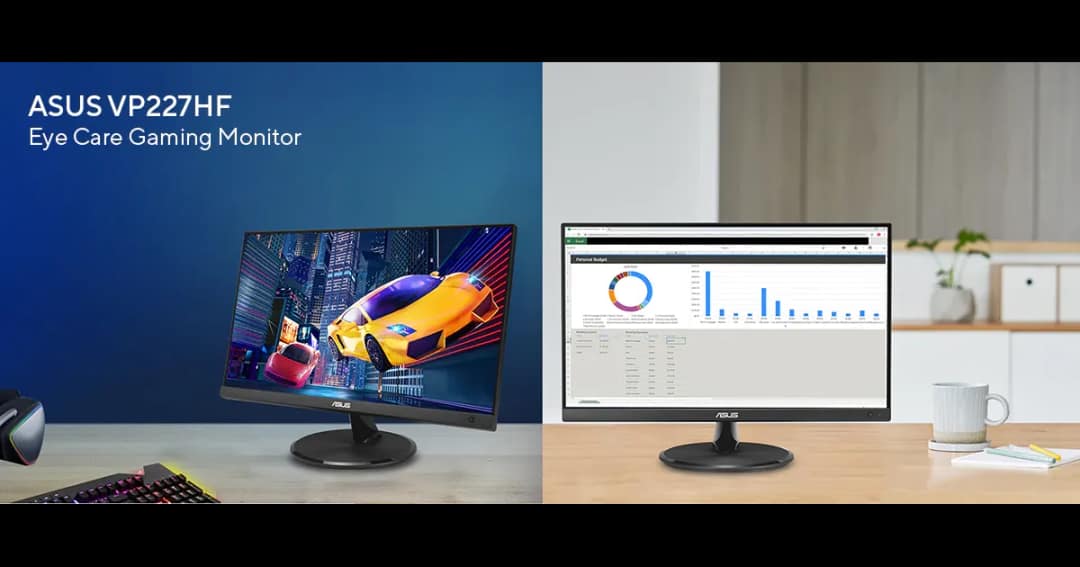 ASUS VP227HF 22" FHD 100Hz 1ms VA Eye Care Gaming Monitor