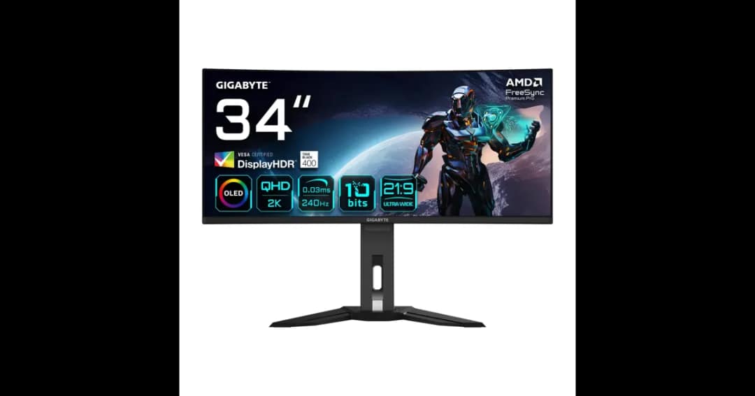 Gigabyte MO34WQC2 34" WQHD 240Hz OLED Curved Gaming Monitor