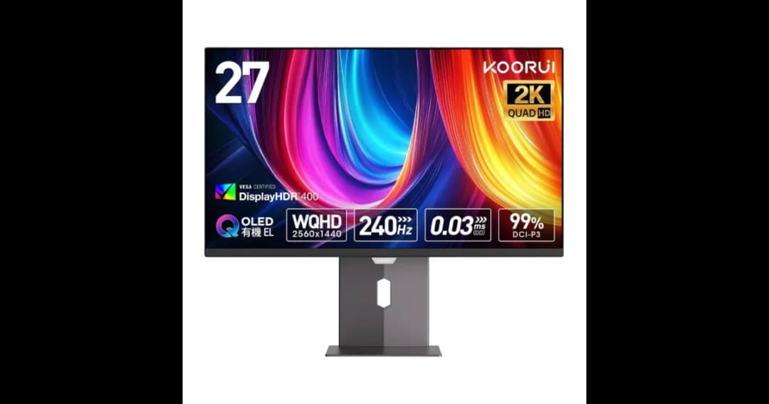 KOORUI S2721XO 27" 2K QHD 240Hz QD-OLED Gaming Monitor