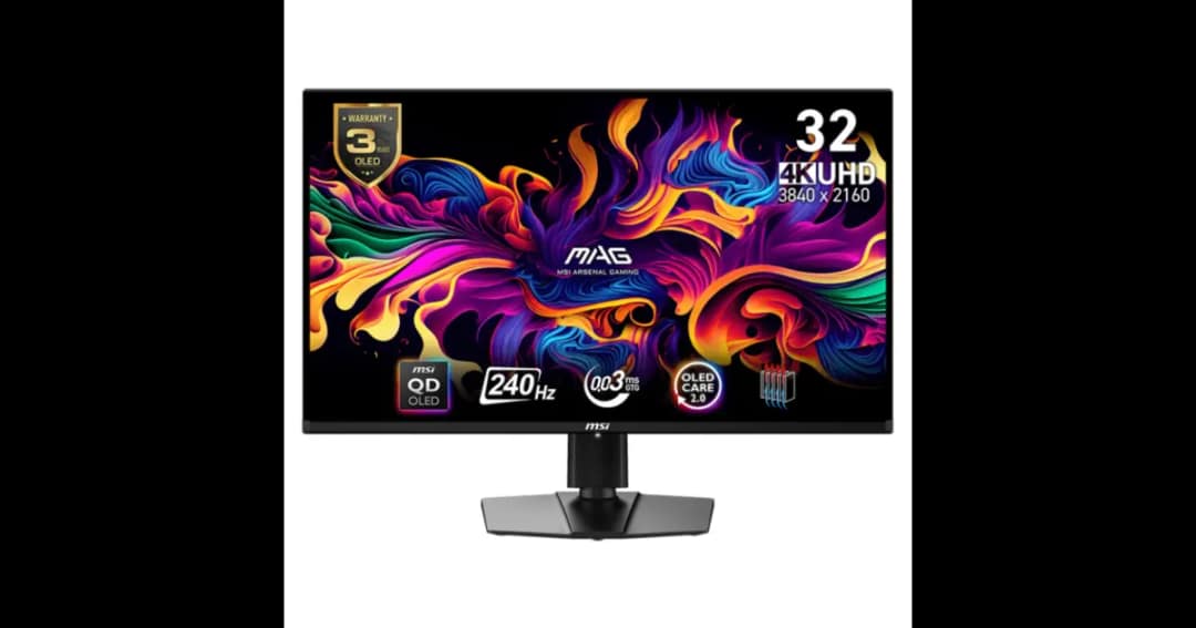 MSI MAG 321UPX QD-OLED 31.5" 4K UHD 240Hz QD-OLED Gaming Monitor