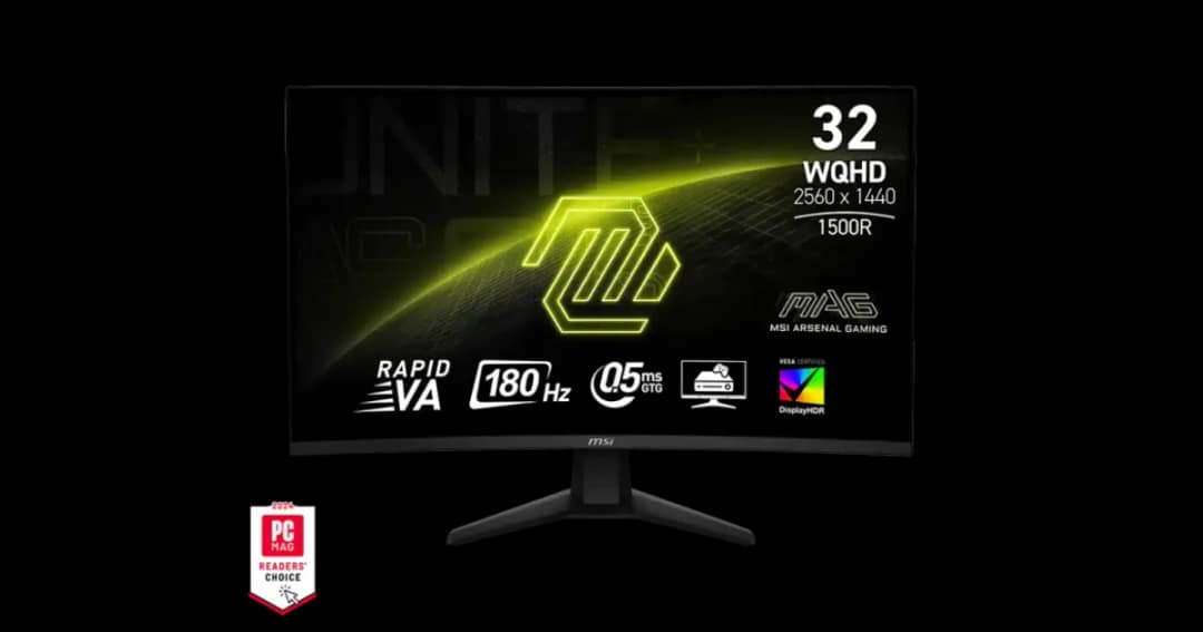 MSI MAG 32CQ6F 31.5" 180Hz VA WQHD Curved Gaming Monitor