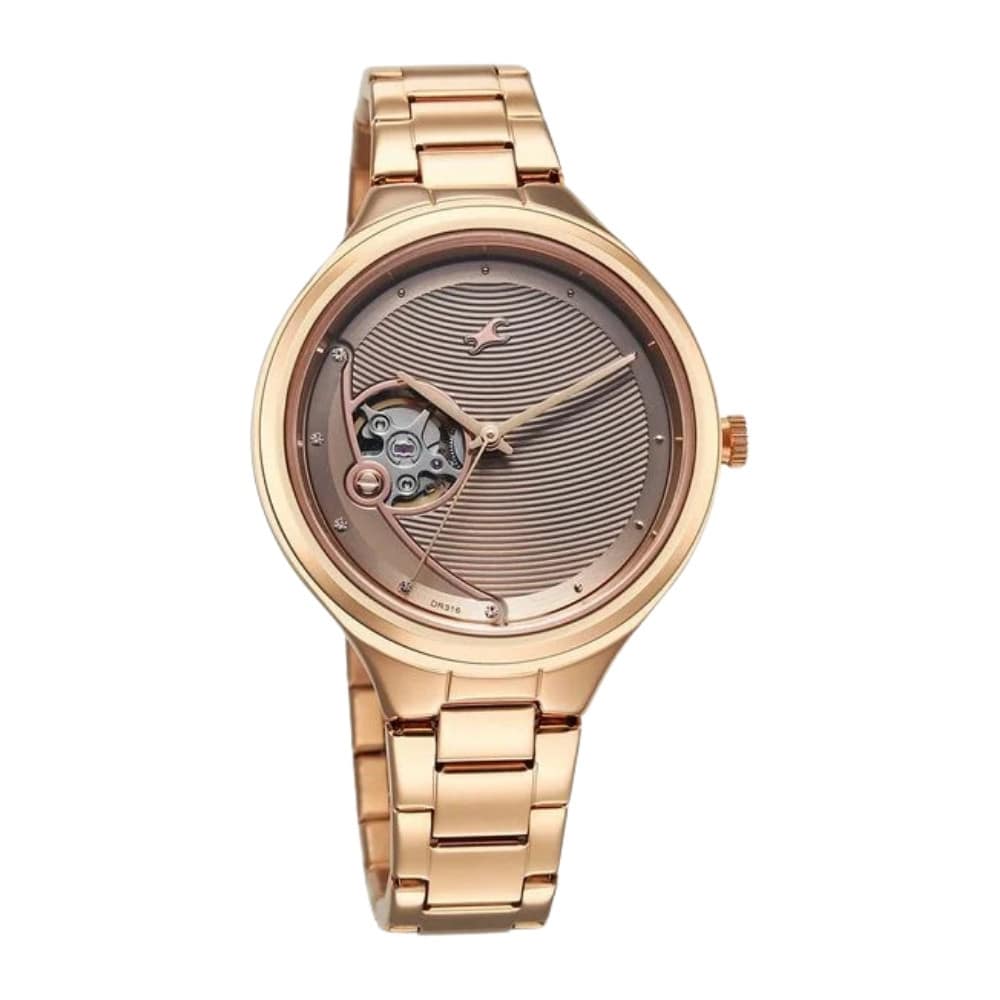Fastrack 6310WM01 Automatic Rose Gold Dial Metal Strap Watch For Girls