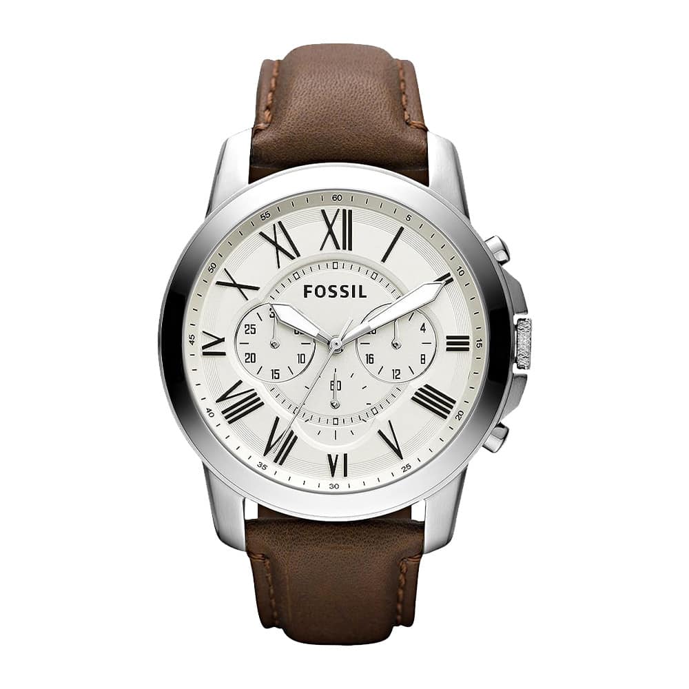 Fossil Grant Chronograph Brown Leather Watch FS4735