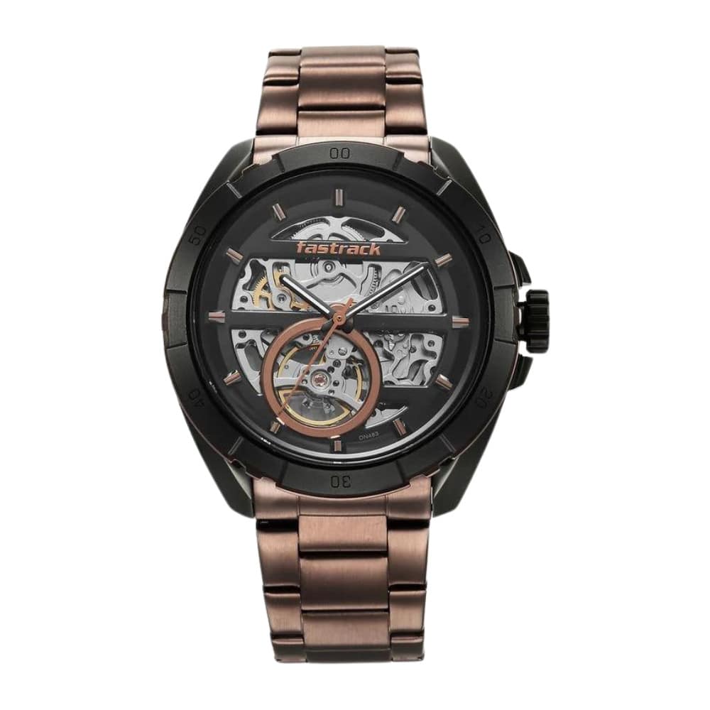 Fastrack 3297KM01 Automatics Black Dial Stainless Steel Strap Watch for Guys