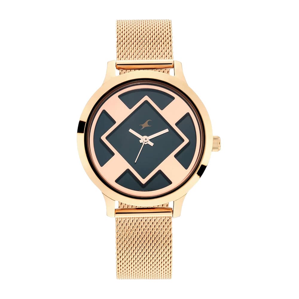 Fastrack Fastrack Fit Outs Quartz Analog Black Dial Metal Strap Watch for Girls NR6210WM01