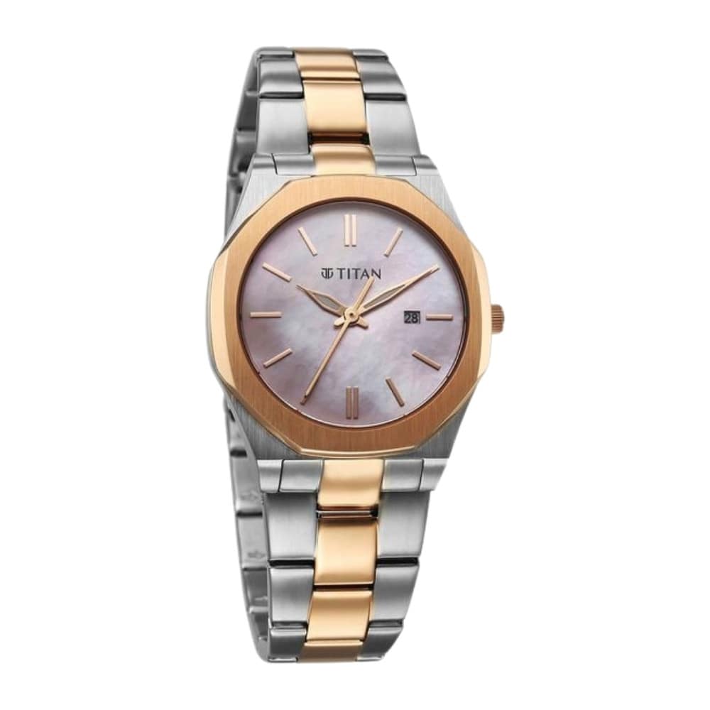 Titan Workday 95295KM01 Dial Stainless Steel Strap Watch For Women