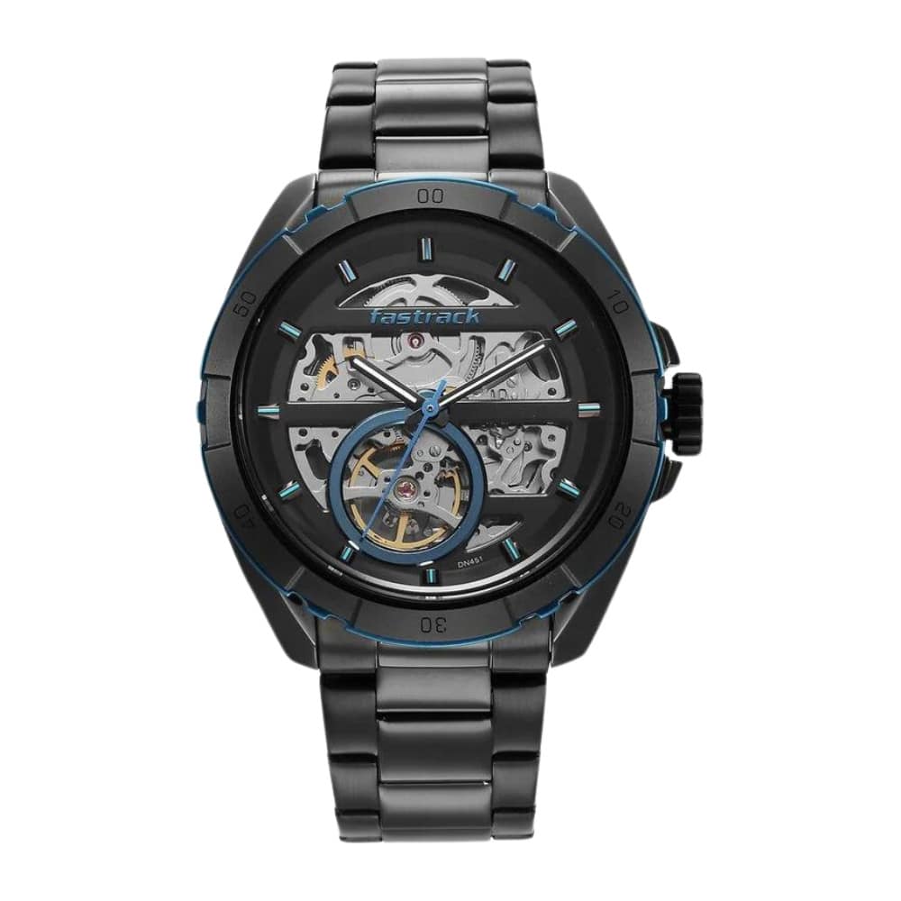 Fastrack 3297KM02 Automatics Black Dial Stainless Steel Strap Watch for Guys