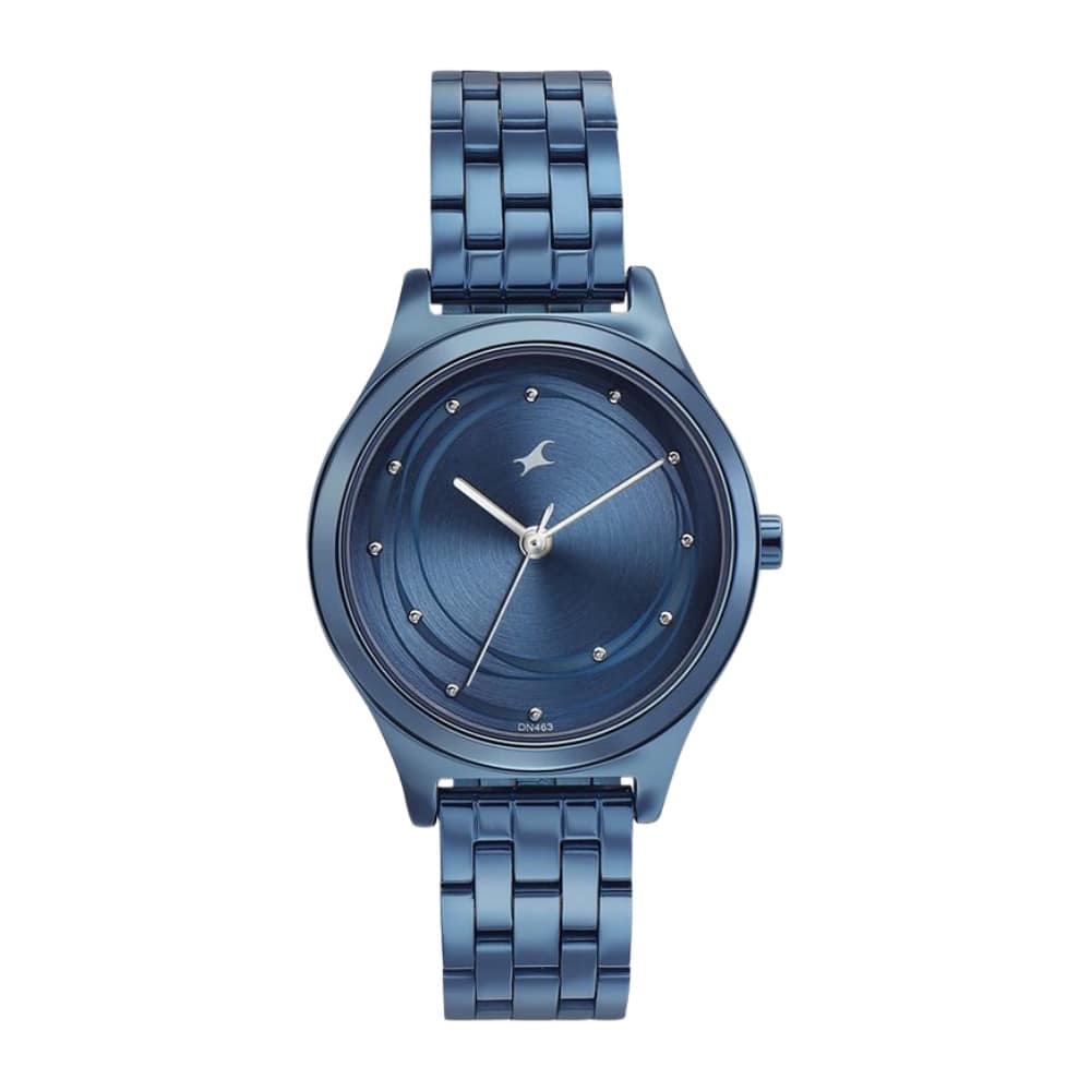 Fastrack Style Up Blue Dial Stainless Steel Strap Watch for Girls 6152QM01