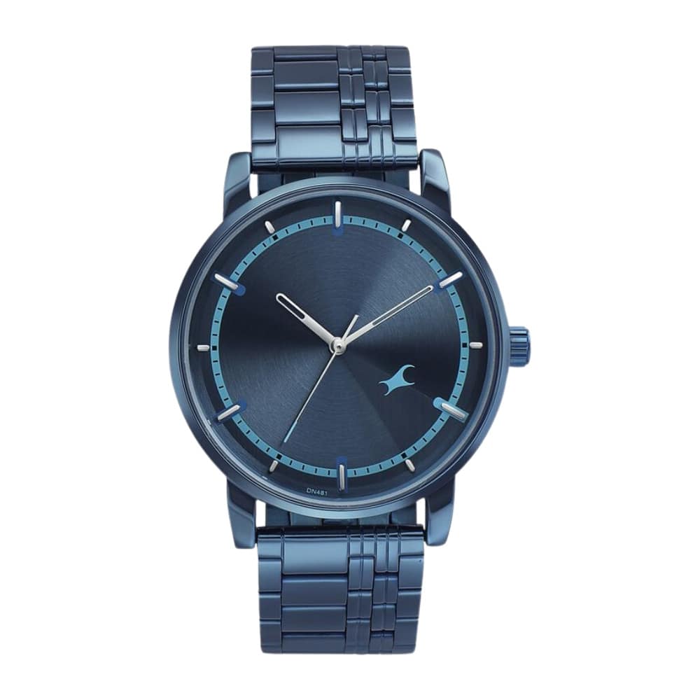 Fastrack Style Up Blue Dial Stainless Steel Strap Watch for Guys 3278QM01