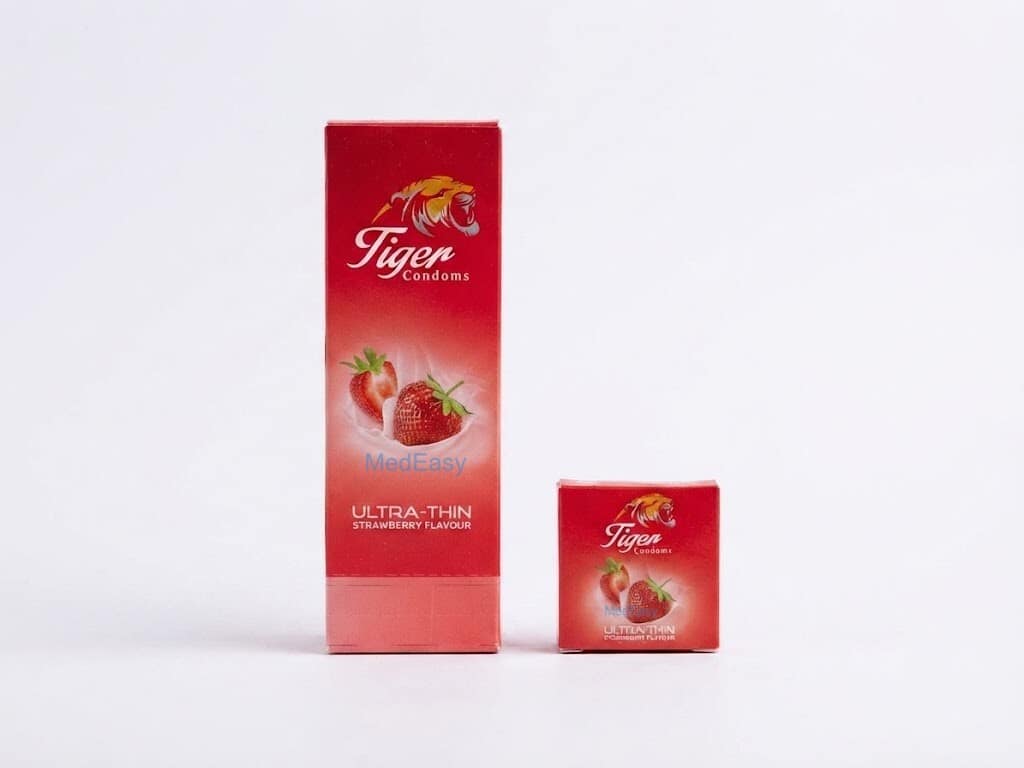 Tiger Ultra-Thin Strawberry Flavour Sexual Wellness (3×1's Pack)