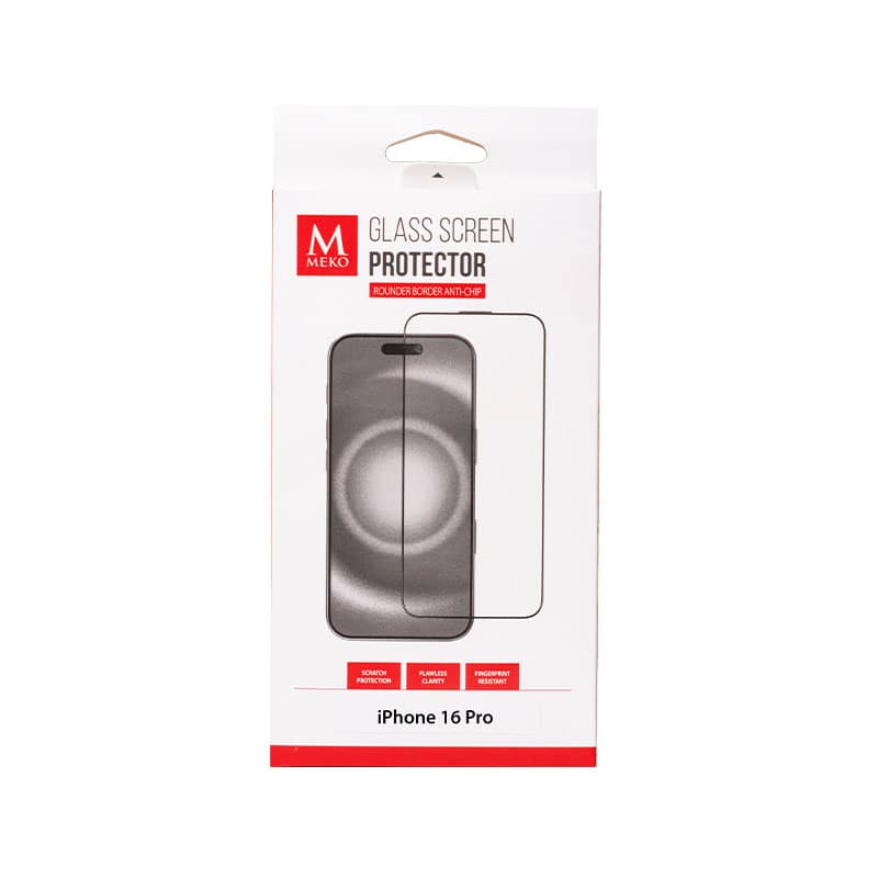 Meko Full Cover Glass Screen Protector for iPhone 16 Pro