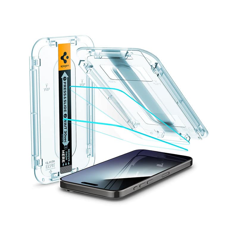 Spigen Glas.tR EZ Fit Full Cover Screen Protector for iPhone 15 Pro Max (1pc)