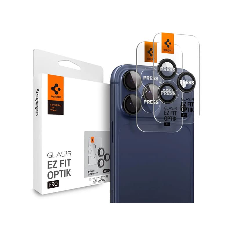 Spigen GlastR EZ fit Optik pro Camera Lens for iPhone 17/16/15/14 Pro & Pro Max (1 piece)