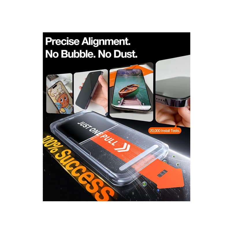 TORRAS Install Master Privacy Screen Protector for iPhone 17 Pro