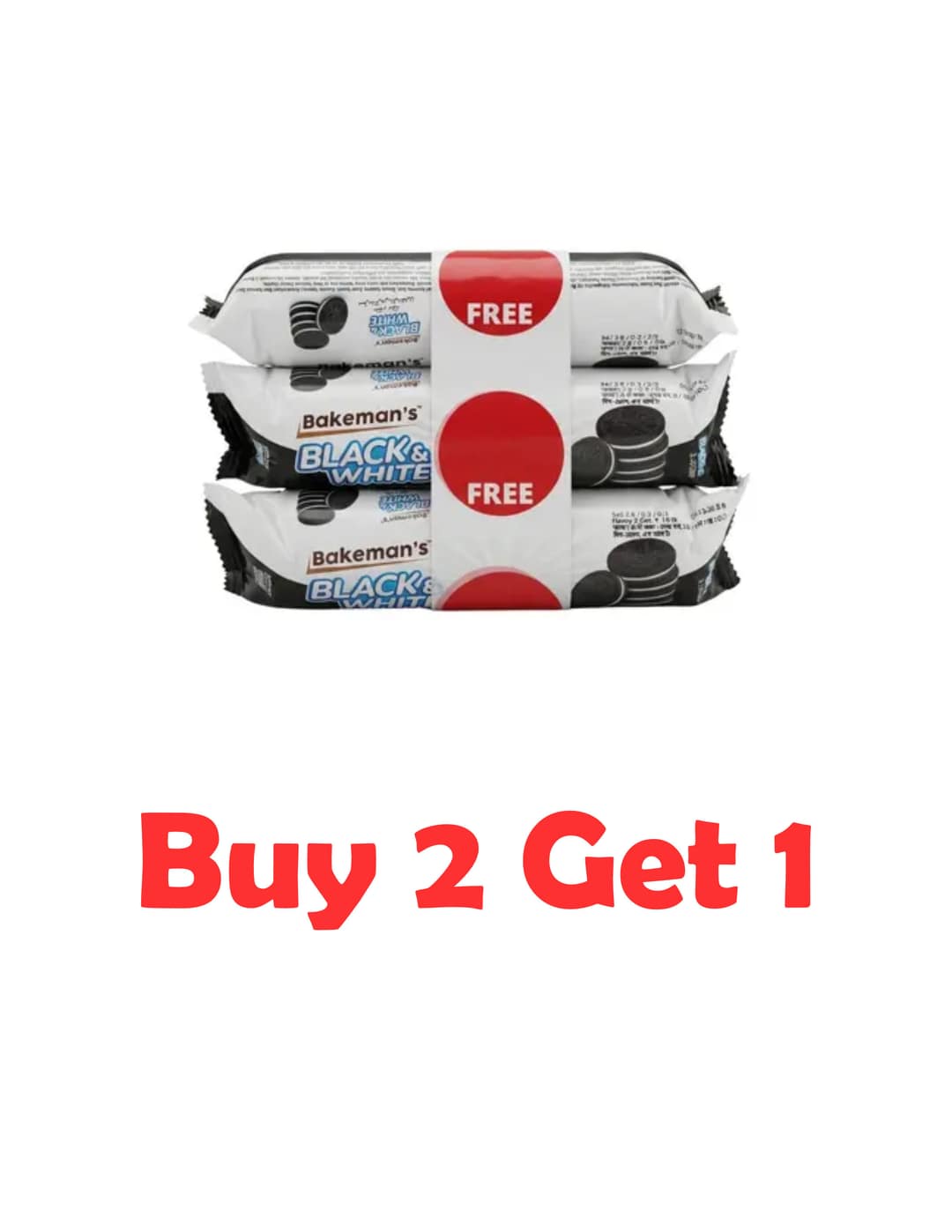 Bakemans Black & White Biscuts-294g(B2G1)
